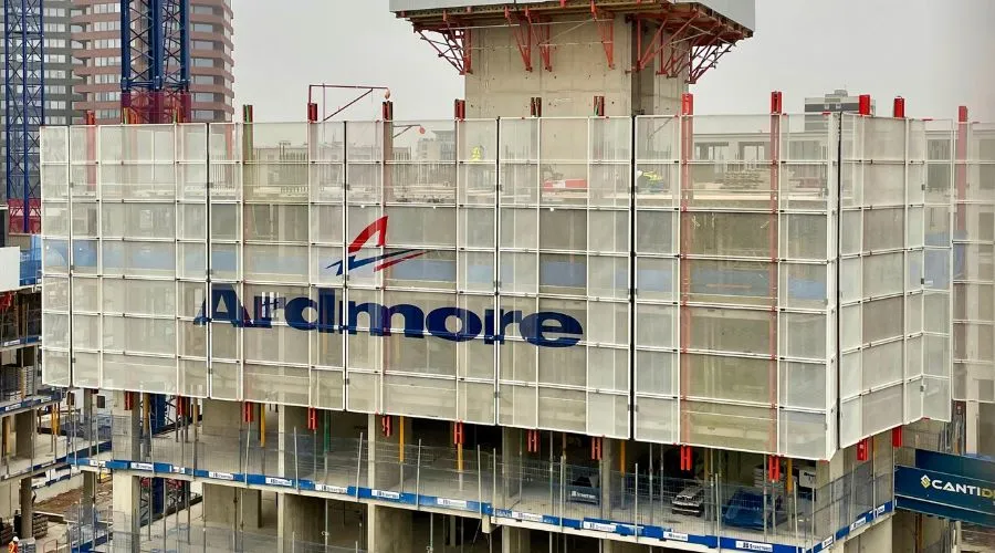 A large construction site in London