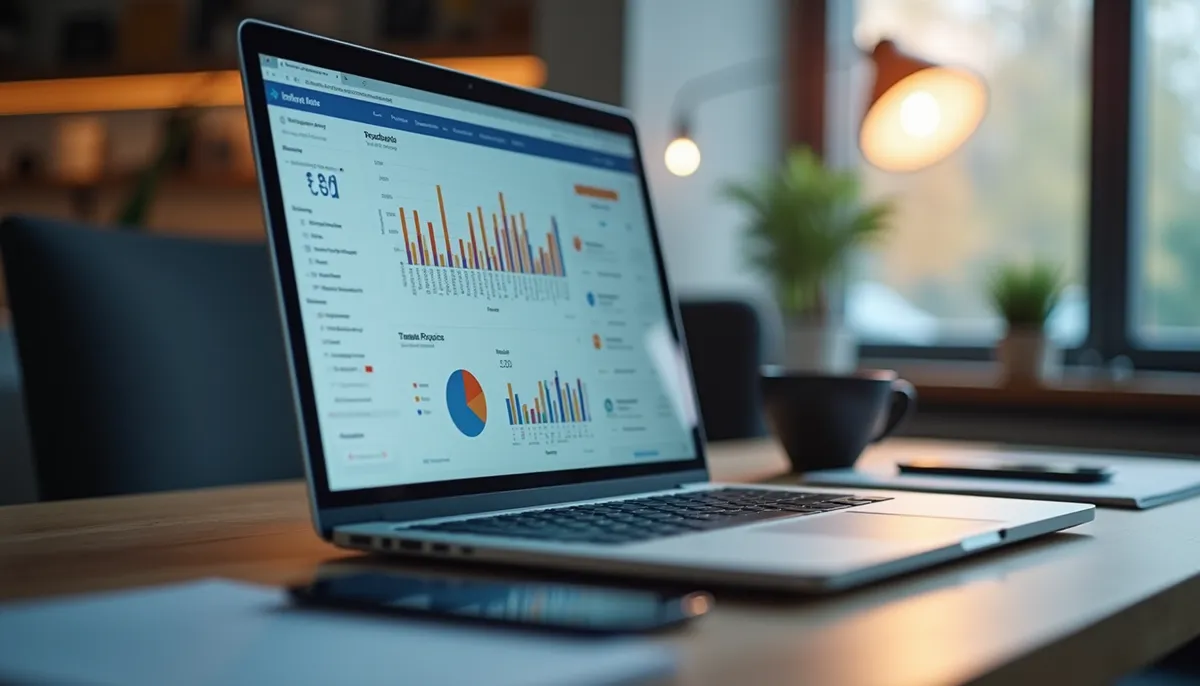 An abstract visualisation of AI analysing financial data